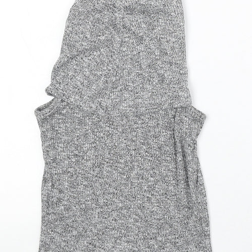 River Island Womens Green Geometric Polyester Basic Tank Size 10 Roll Neck