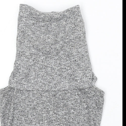 River Island Womens Green Geometric Polyester Basic Tank Size 10 Roll Neck