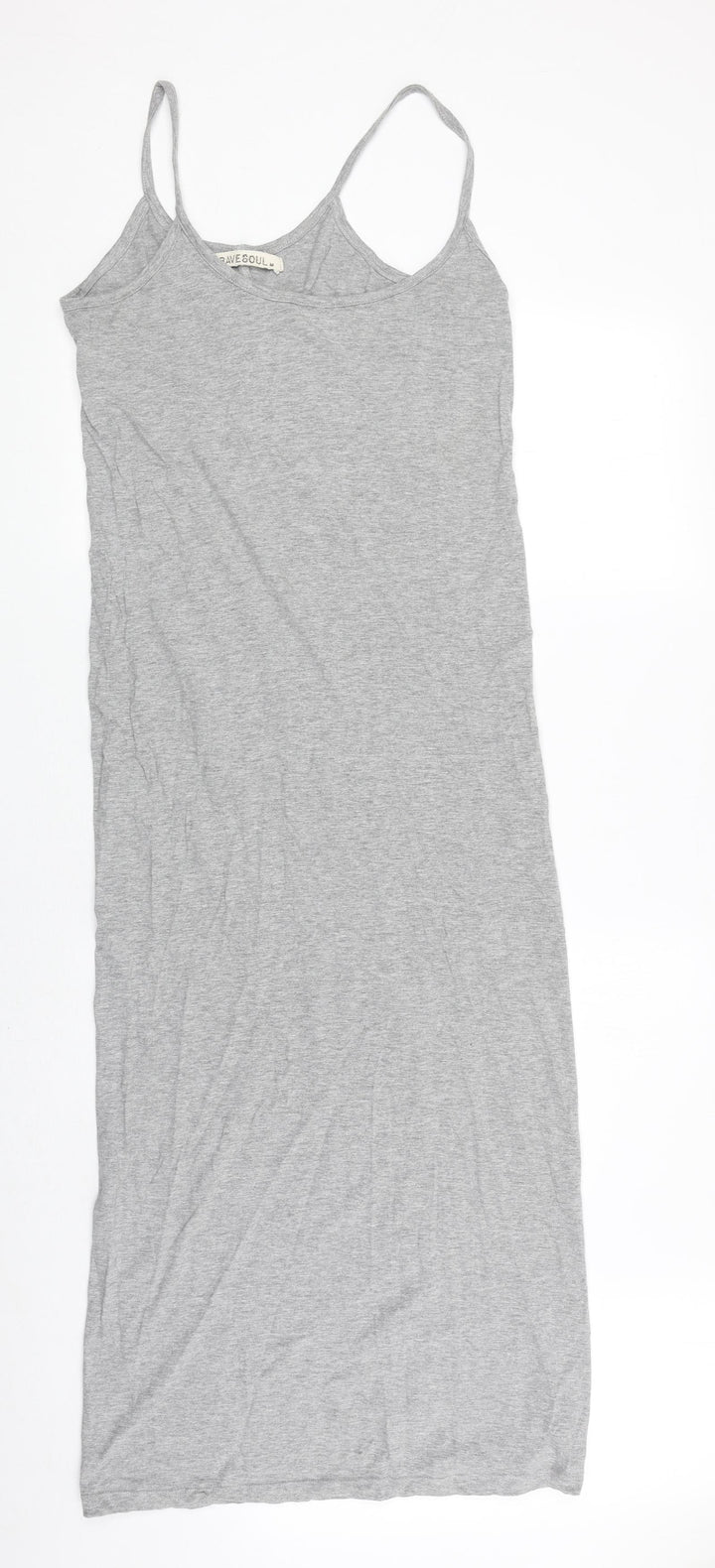 Brave Soul Womens Green Cotton Tank Dress Size M Round Neck Pullover
