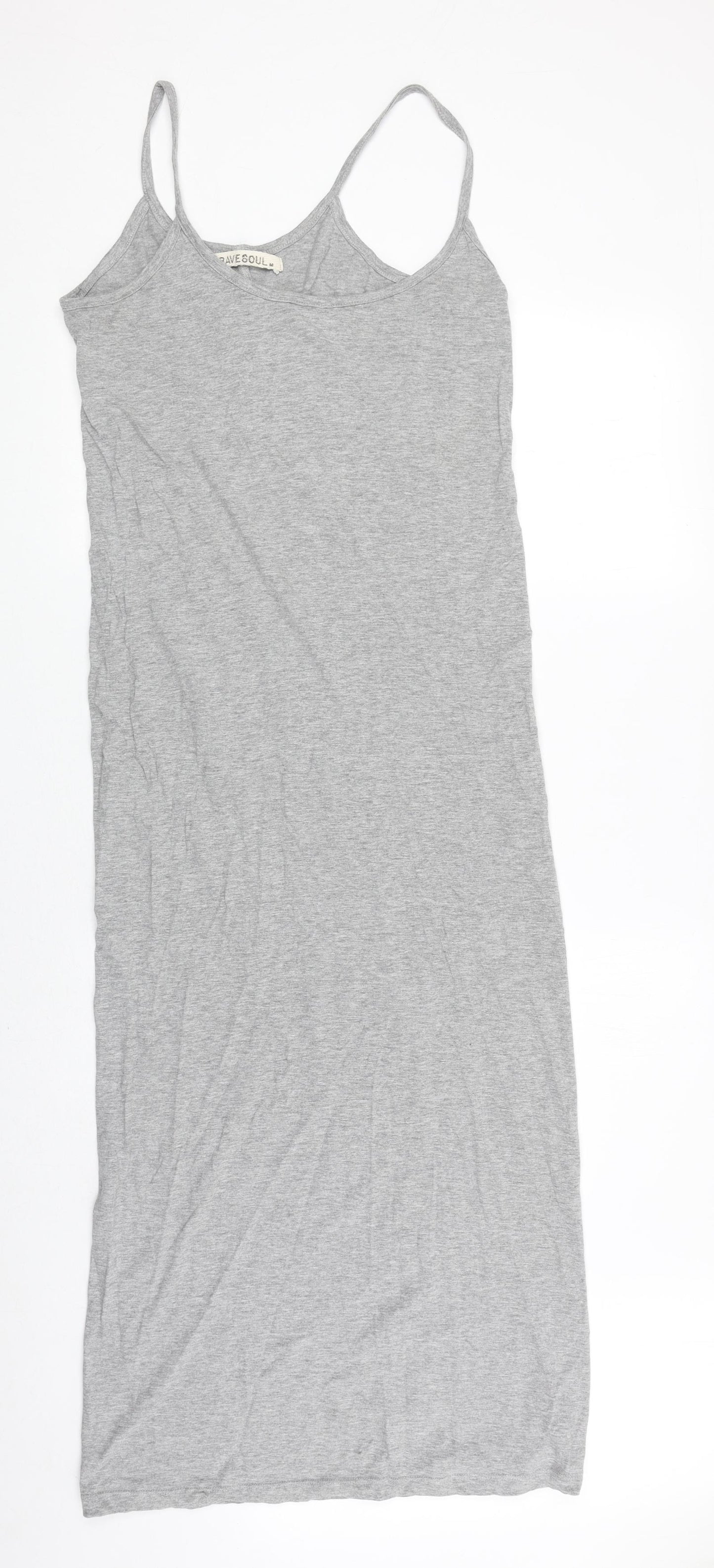 Brave Soul Womens Green Cotton Tank Dress Size M Round Neck Pullover