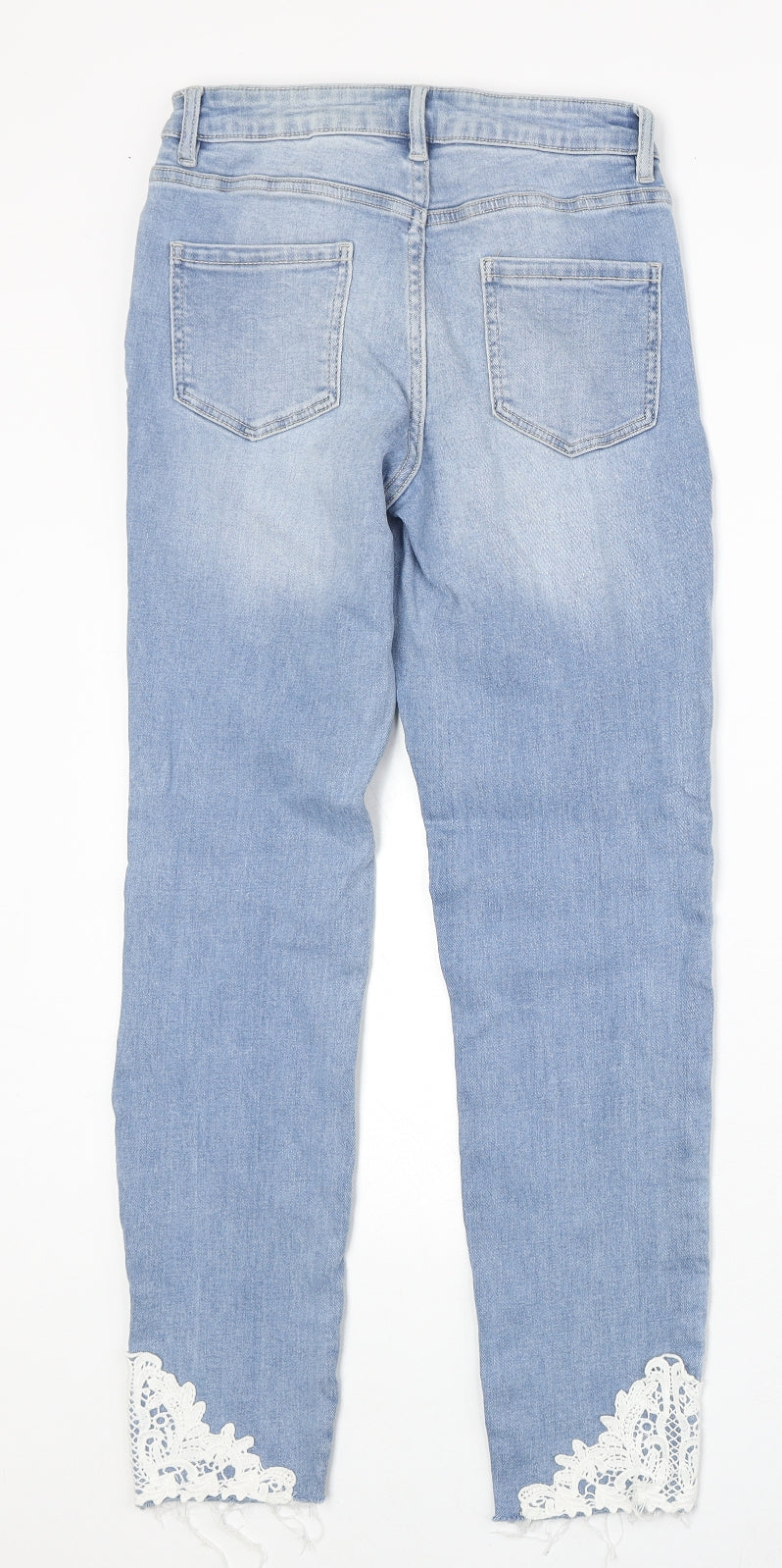 FB Sister Womens Blue Cotton Straight Jeans Size 27 in Regular Zip