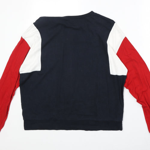 H&M Womens Multicoloured Colourblock 100% Cotton Pullover Sweatshirt Size M Pullover