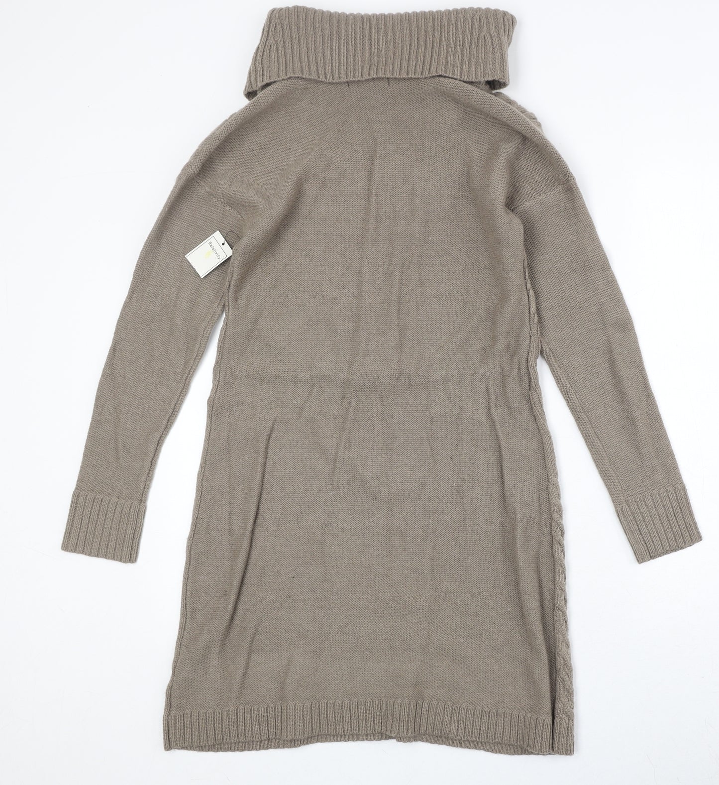 Relativity Womens Brown Acrylic Jumper Dress Size S Roll Neck Pullover