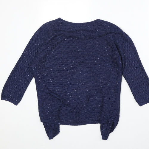 Monsoon Womens Blue Round Neck Polyester Pullover Jumper Size S