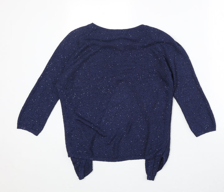 Monsoon Womens Blue Round Neck Polyester Pullover Jumper Size S