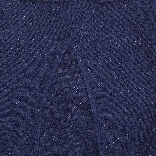 Monsoon Womens Blue Round Neck Polyester Pullover Jumper Size S