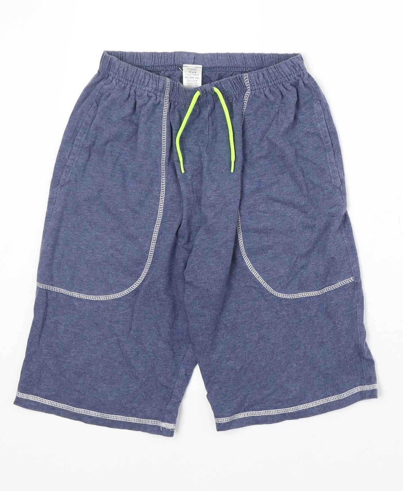 NEXT Boys Blue 100% Cotton Sweat Shorts Size 13 Years Regular Drawstring
