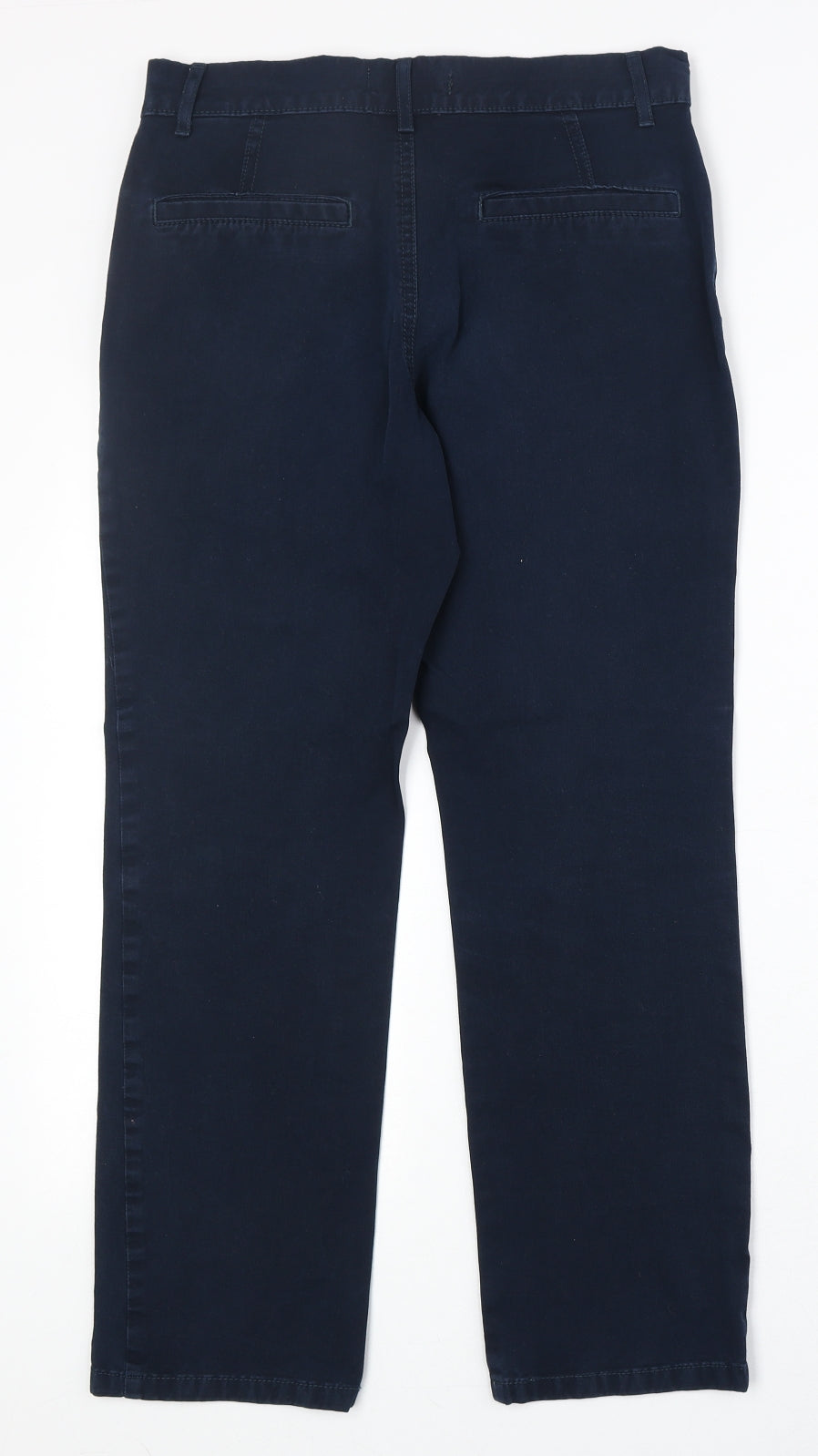 Marks and Spencer Womens Blue Cotton Straight Jeans Size 10 Regular Zip