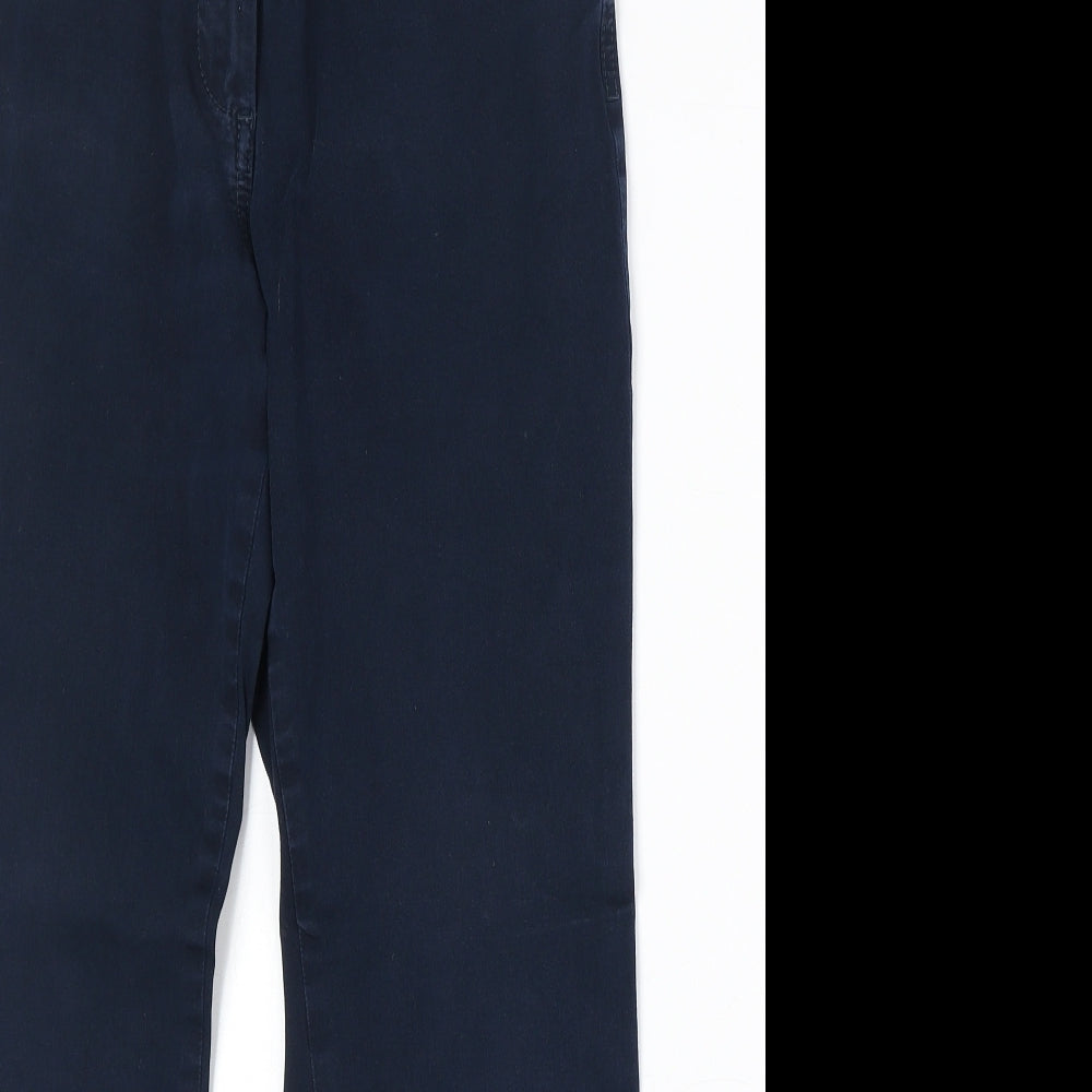 Marks and Spencer Womens Blue Cotton Straight Jeans Size 10 Regular Zip