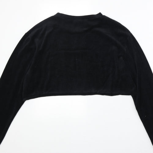 USA Pro Womens Black Cotton Pullover Sweatshirt Size 12 Pullover