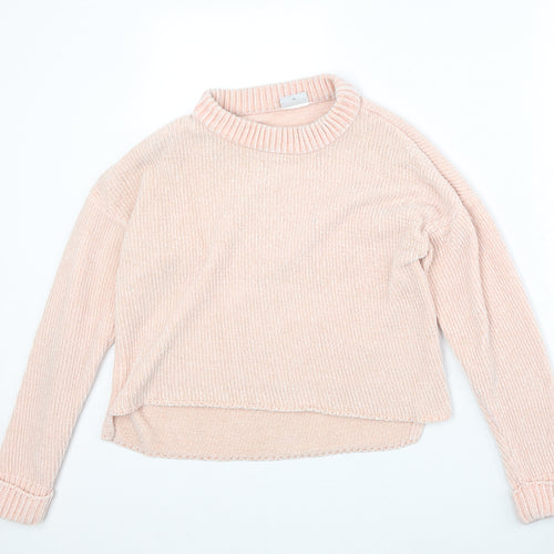 Noisy may Womens Pink Round Neck Polyester Pullover Jumper Size XS