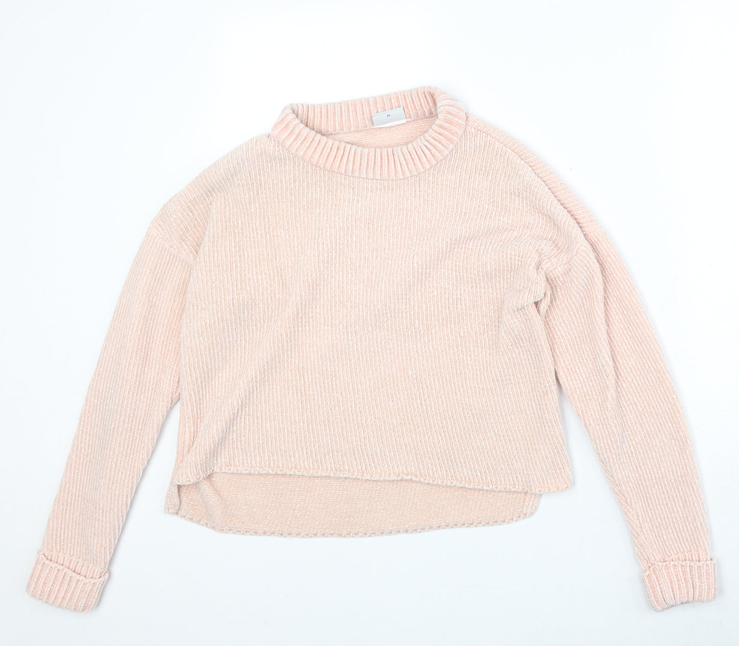 Noisy may Womens Pink Round Neck Polyester Pullover Jumper Size XS
