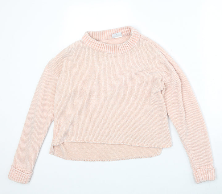 Noisy may Womens Pink Round Neck Polyester Pullover Jumper Size XS