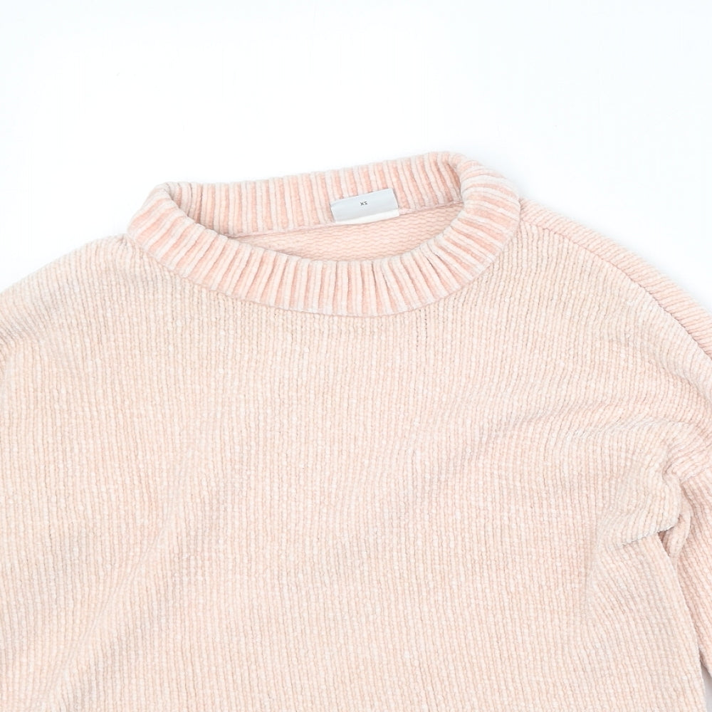 Noisy may Womens Pink Round Neck Polyester Pullover Jumper Size XS