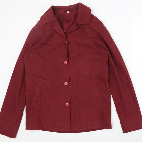 Klass Womens Red Jacket Size 10 Button