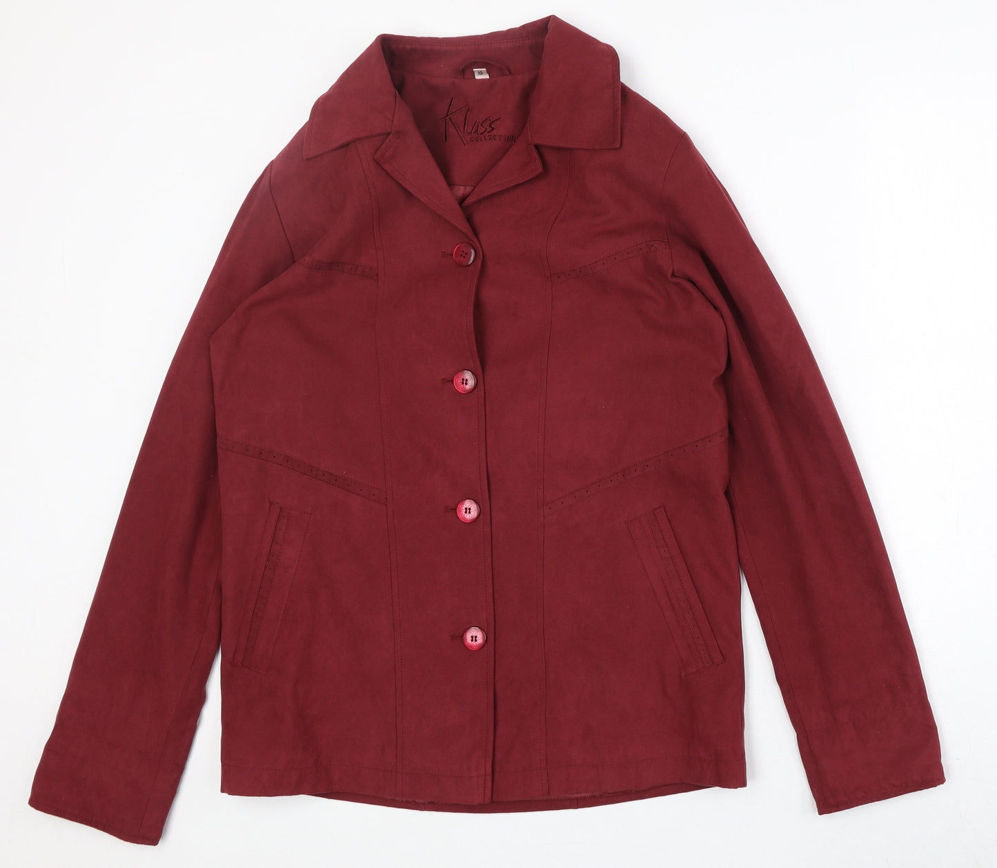 Klass Womens Red Jacket Size 10 Button