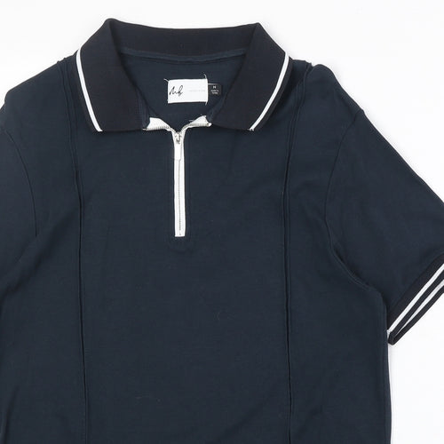 Burton Mens Blue 100% Cotton Polo Size M Collared Zip