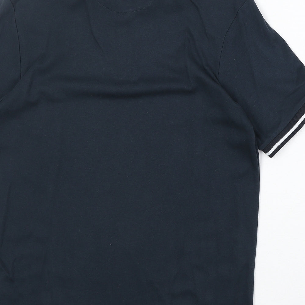 Burton Mens Blue 100% Cotton Polo Size M Collared Zip