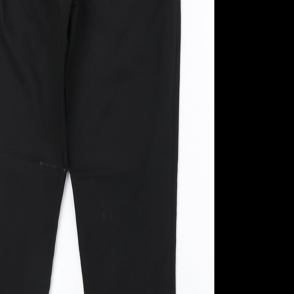 H&M Womens Black Cotton Trousers Size 12 Regular Zip