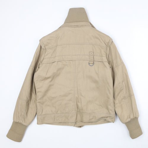 Wax Womens Beige Jacket Size 12 Zip