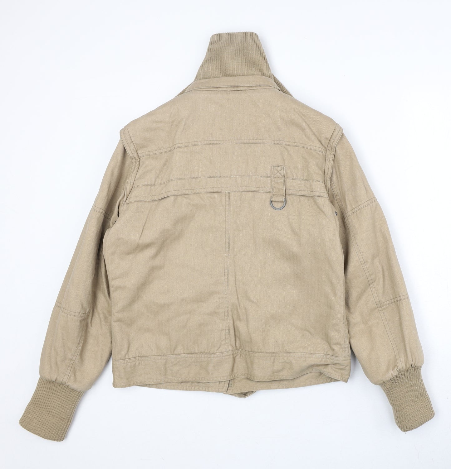 Wax Womens Beige Jacket Size 12 Zip