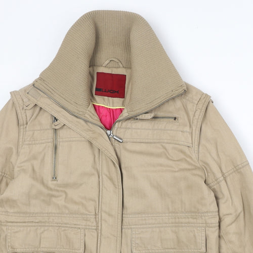 Wax Womens Beige Jacket Size 12 Zip