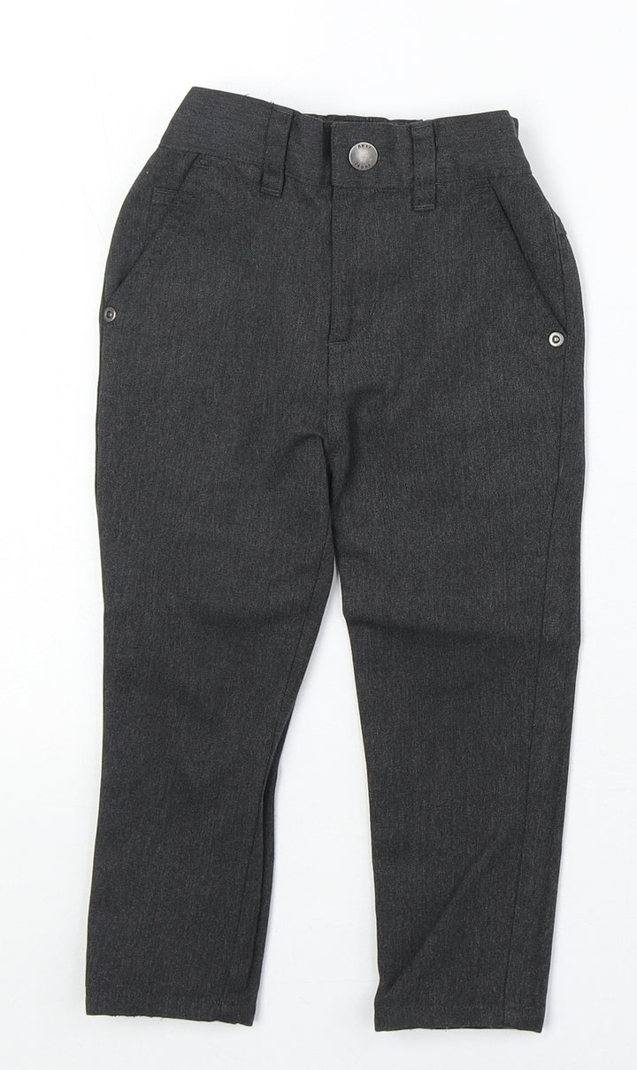 NEXT Boys Grey Polyester Dress Pants Trousers Size 3 Years Regular Zip