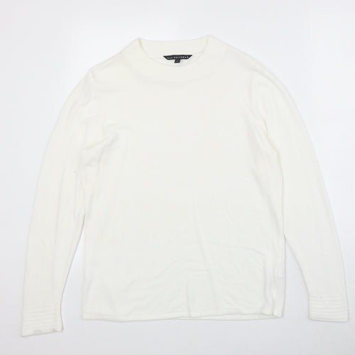 Bonmarché Womens Ivory Round Neck Acrylic Pullover Jumper Size 14