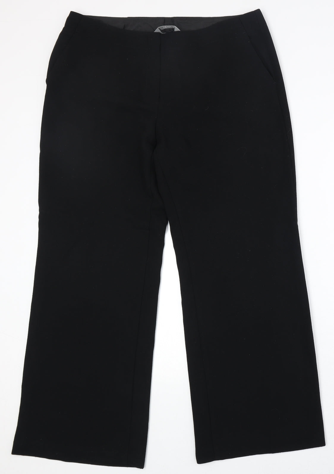Marks and Spencer Womens Black Polyester Dress Pants Trousers Size 16 Regular Zip