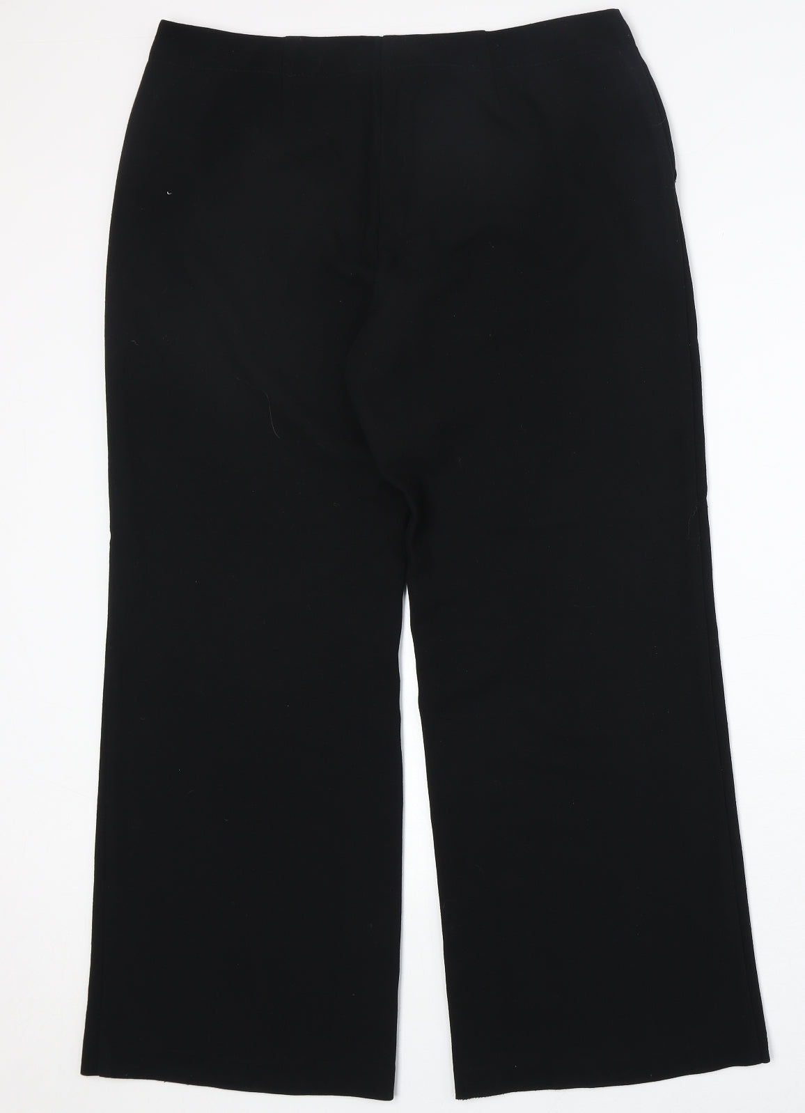 Marks and Spencer Womens Black Polyester Dress Pants Trousers Size 16 Regular Zip