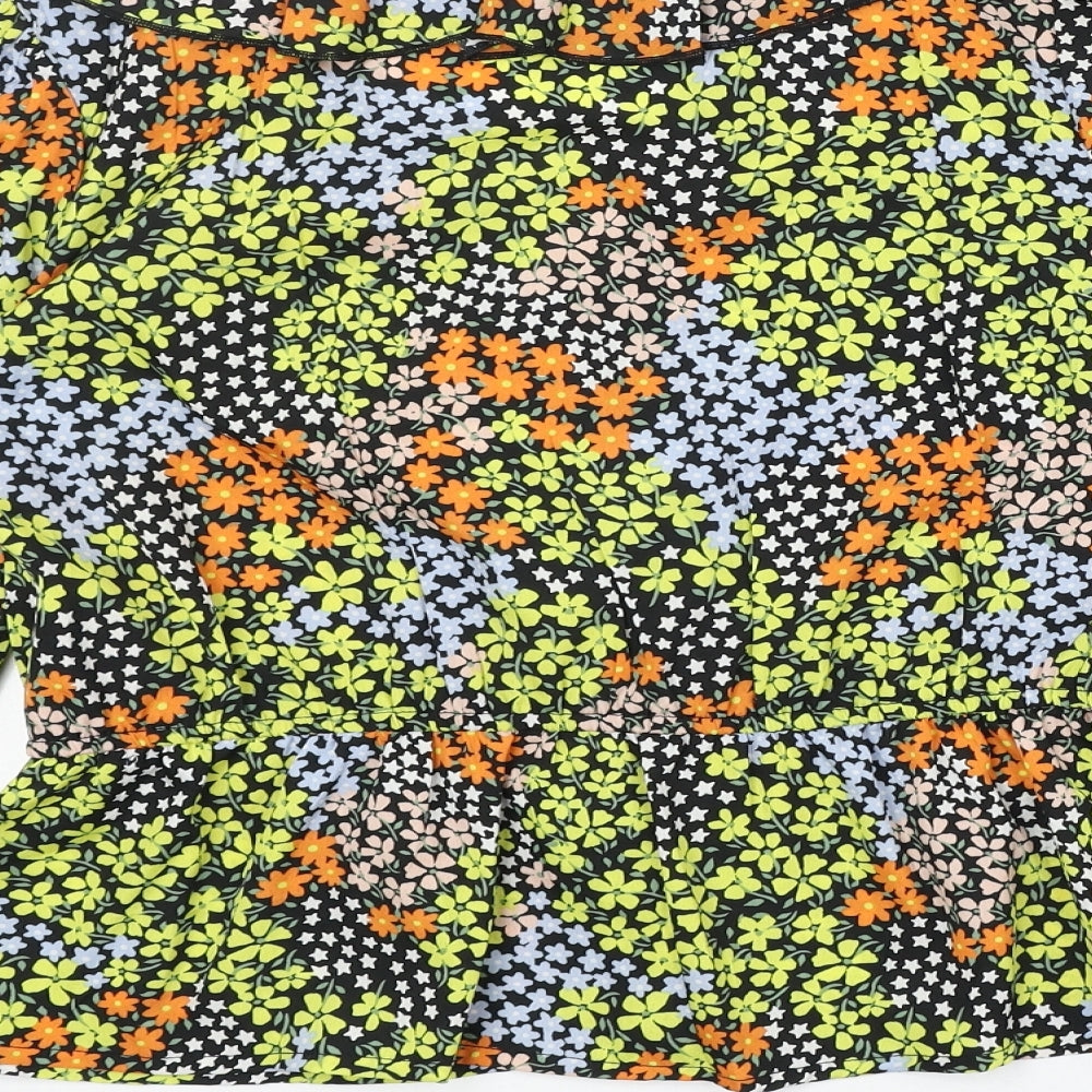 Quiz Womens Multicoloured Floral Polyester Basic Blouse Size 12 V-Neck