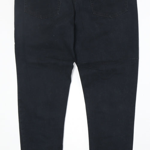 Avenue Womens Black Cotton Skinny Jeans Size M Regular Zip