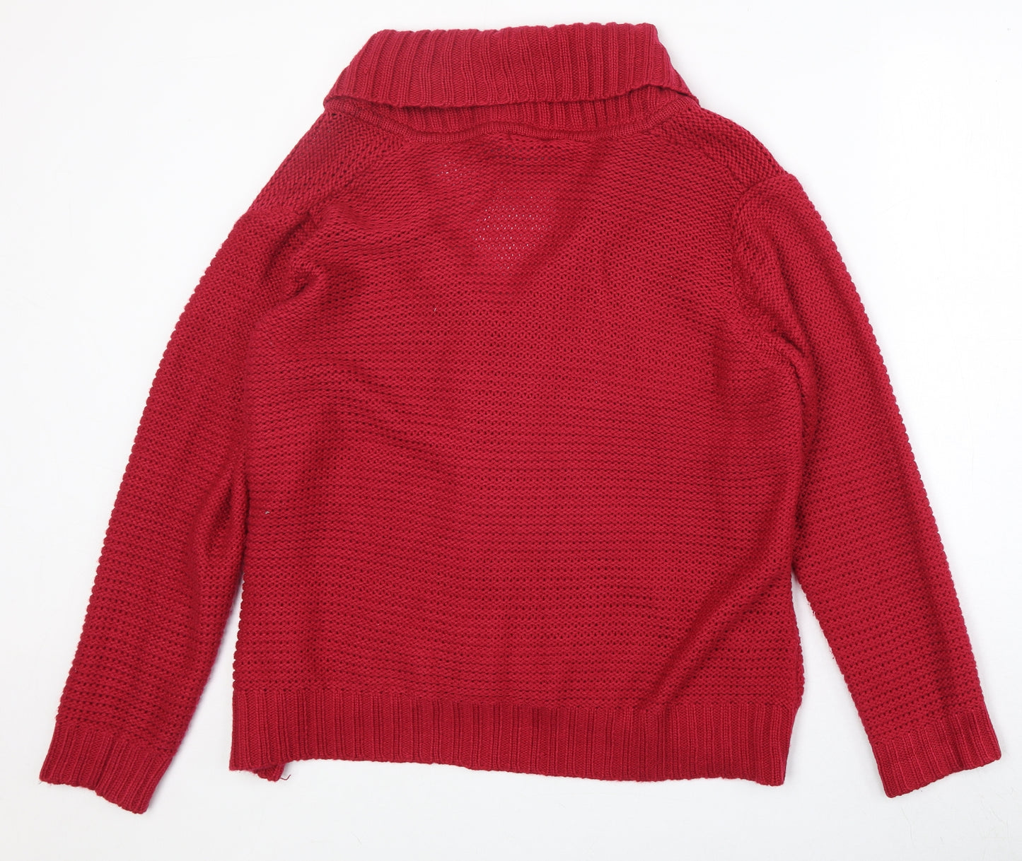 Bonmarché Womens Pink V-Neck Acrylic Pullover Jumper Size XL