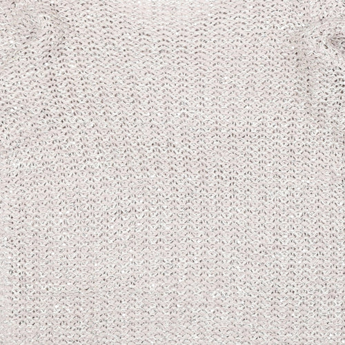 EWM Womens Pink Round Neck Acrylic Pullover Jumper Size M
