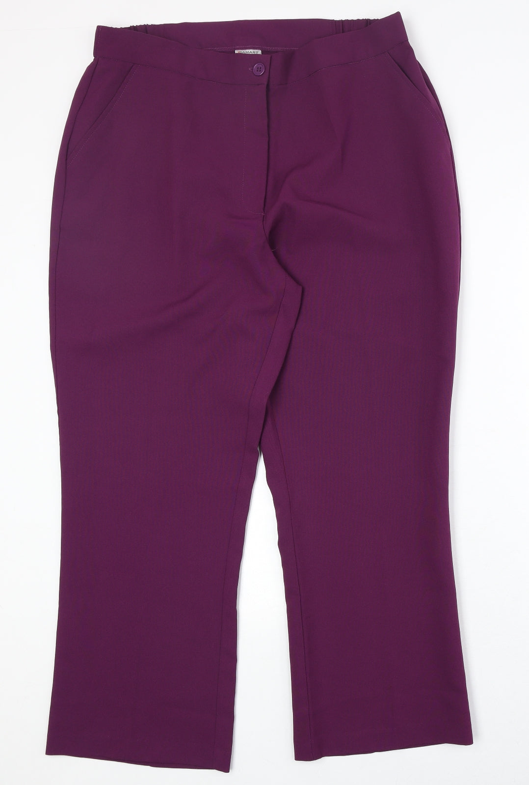 Damart Womens Purple Polyester Trousers Size 20 Regular Zip
