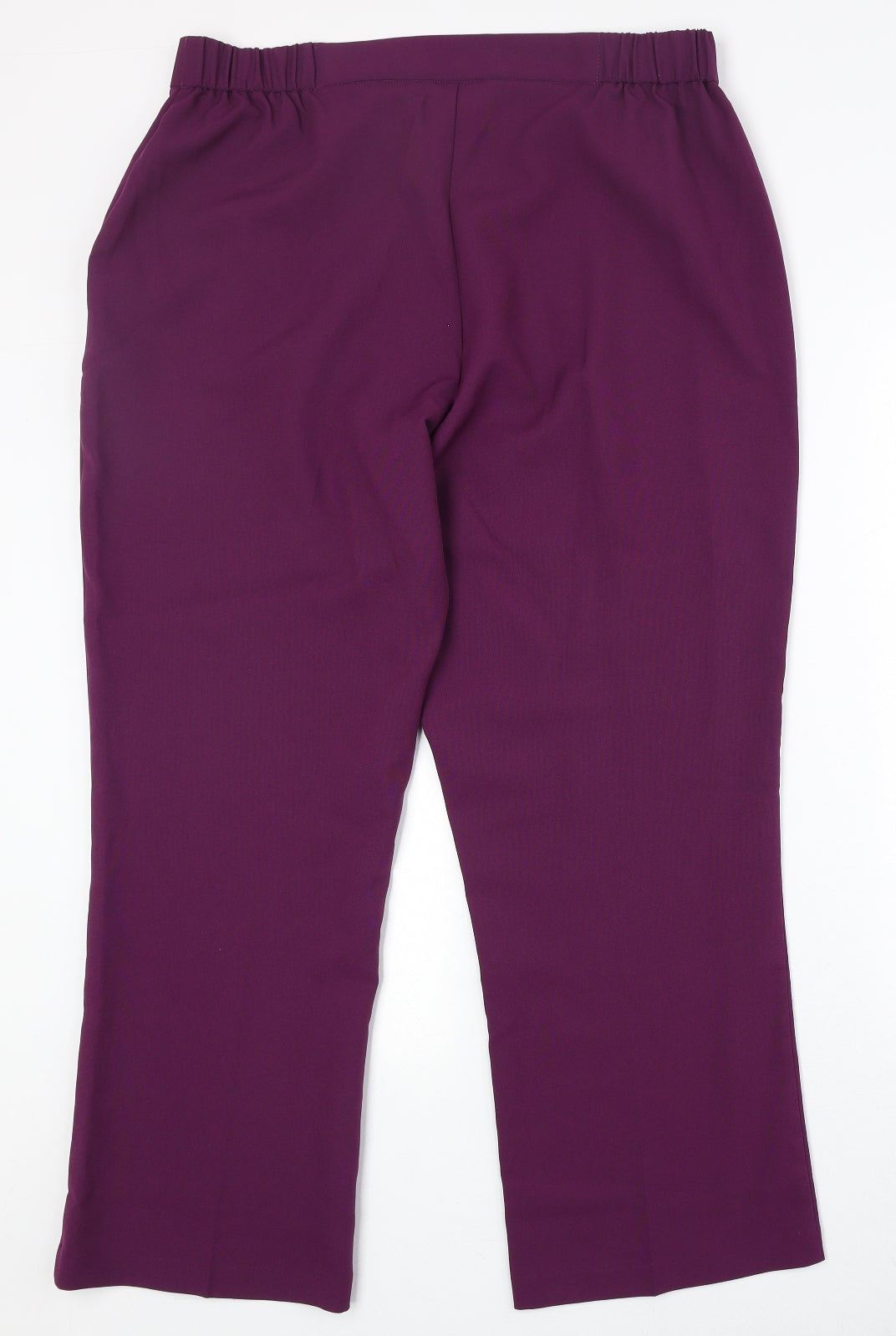 Damart Womens Purple Polyester Trousers Size 20 Regular Zip