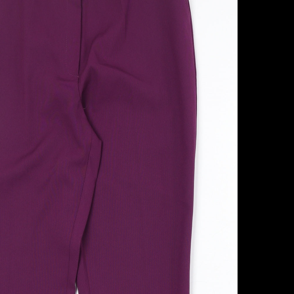 Damart Womens Purple Polyester Trousers Size 20 Regular Zip
