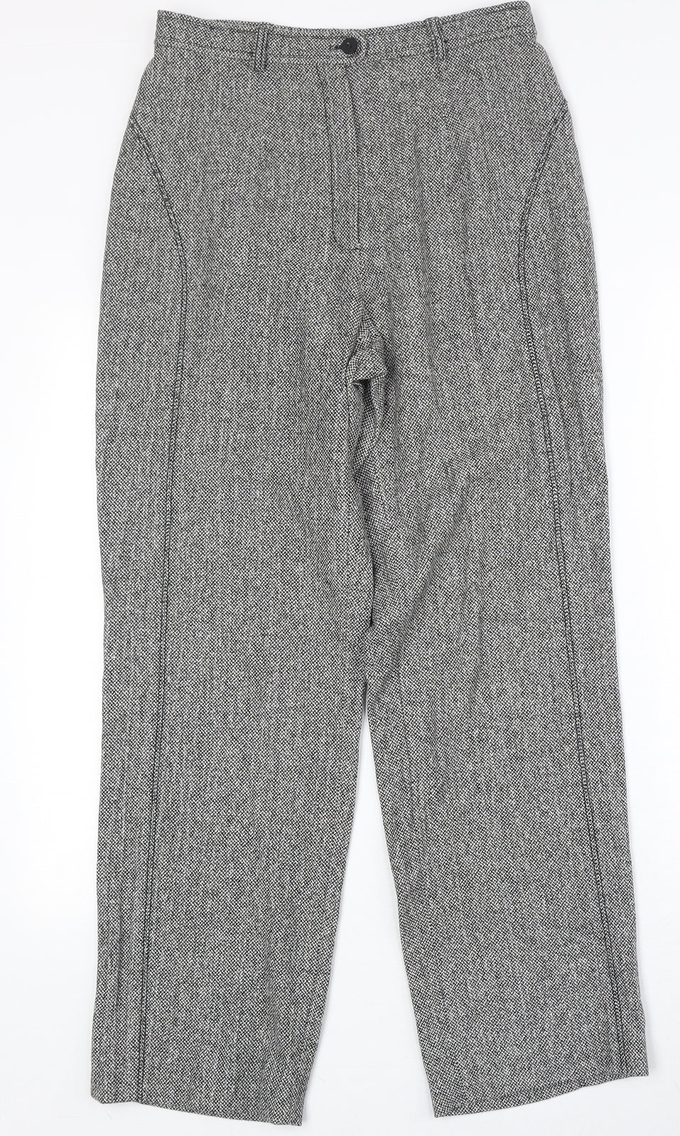 Gelco Womens Grey Wool Trousers Size 12 Regular Zip