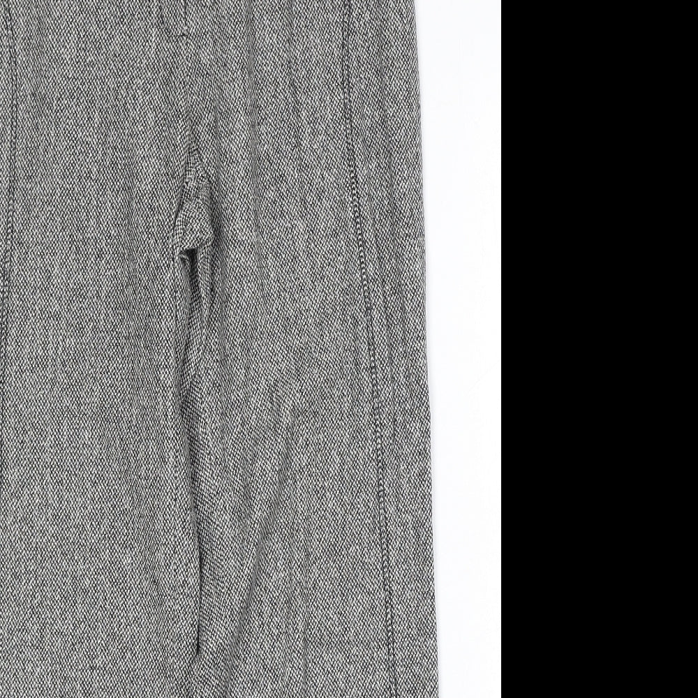 Gelco Womens Grey Wool Trousers Size 12 Regular Zip