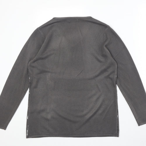 Damart Womens Brown V-Neck Acrylic Pullover Jumper Size 14 - Size 14-16