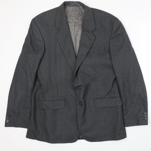 James Barry Mens Grey Polyester Jacket Suit Jacket Size 42 Regular