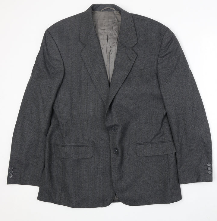 James Barry Mens Grey Polyester Jacket Suit Jacket Size 42 Regular