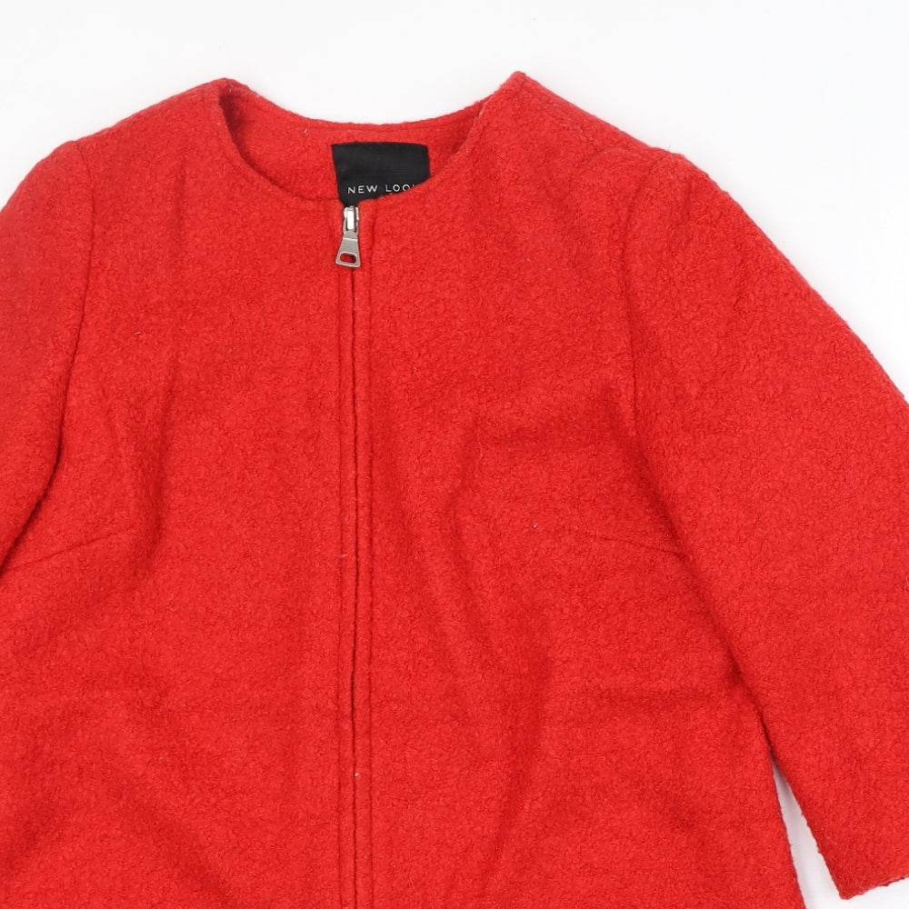 New Look Womens Red Jacket Size 12 Zip
