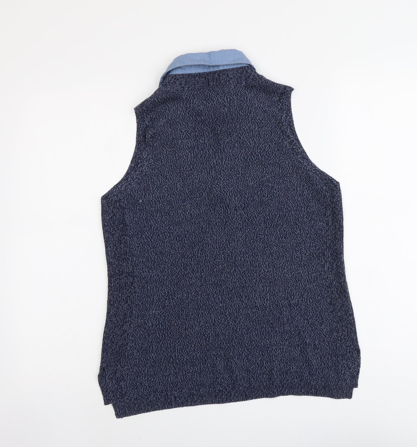 NEXT Womens Blue Acrylic Basic Tank Size M Collared
