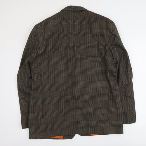 Berkertex Mens Green Houndstooth Polyester Jacket Suit Jacket Size XL Regular