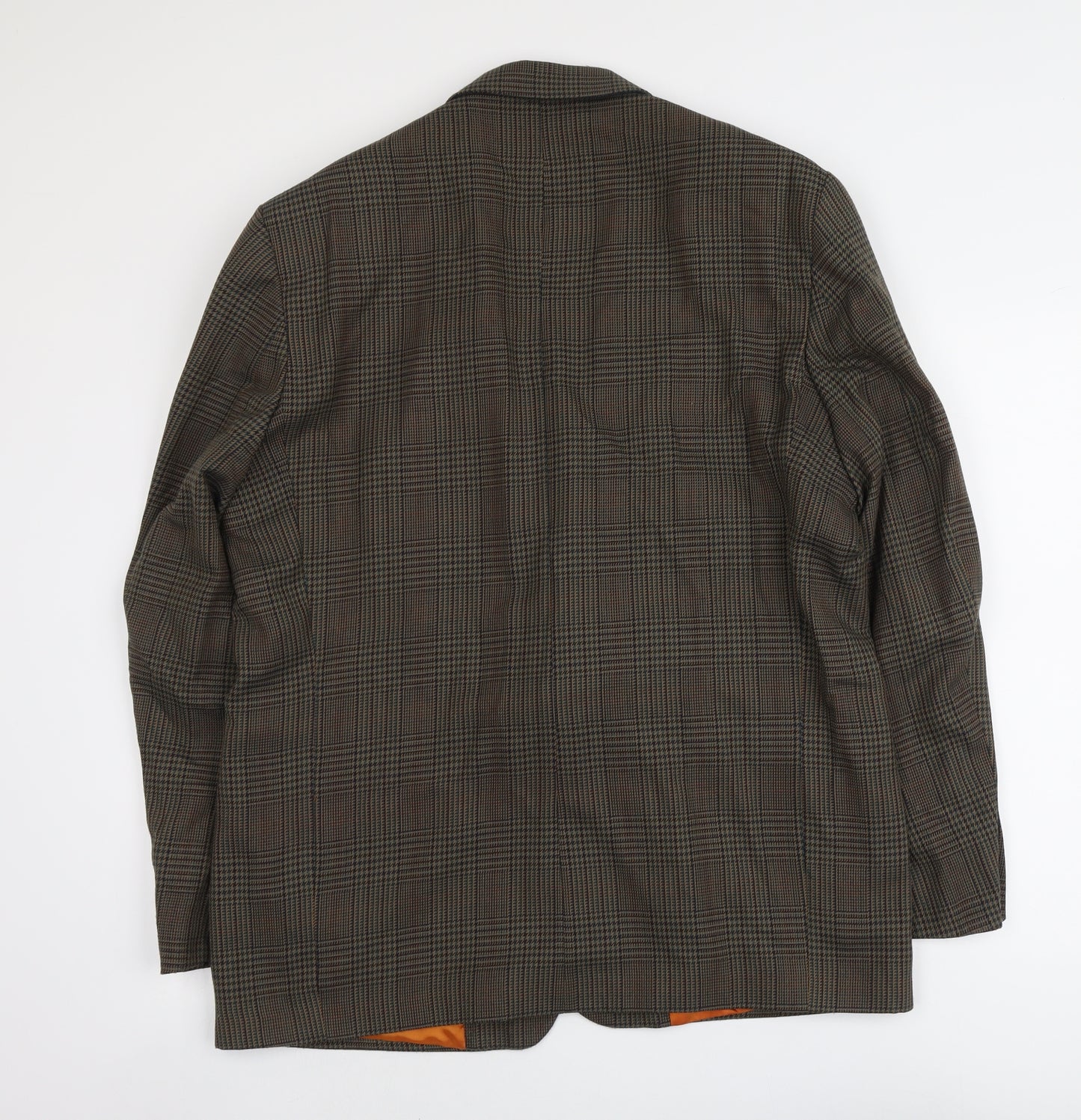 Berkertex Mens Green Houndstooth Polyester Jacket Suit Jacket Size XL Regular