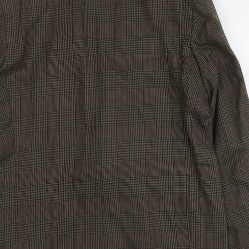 Berkertex Mens Green Houndstooth Polyester Jacket Suit Jacket Size XL Regular