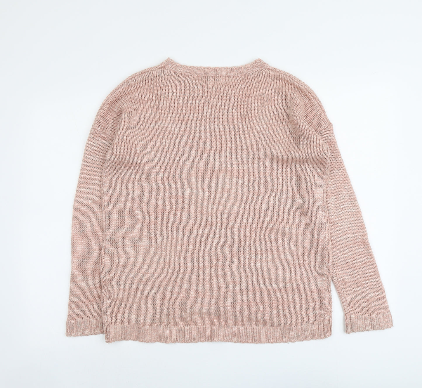 New Look Womens Pink Round Neck Acrylic Pullover Jumper Size 12 - Hugs Love