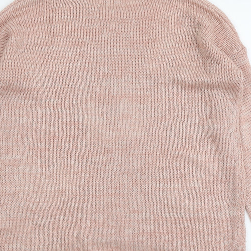 New Look Womens Pink Round Neck Acrylic Pullover Jumper Size 12 - Hugs Love