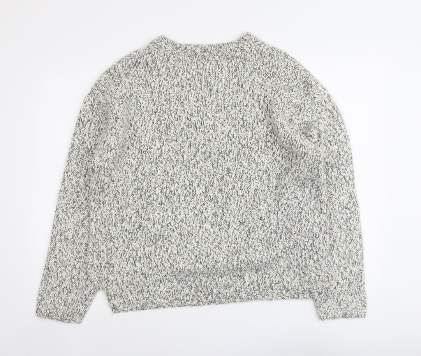 Marks and Spencer Womens Grey Round Neck Polyester Pullover Jumper Size L